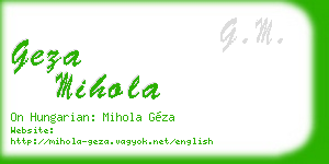 geza mihola business card