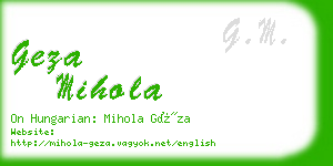 geza mihola business card